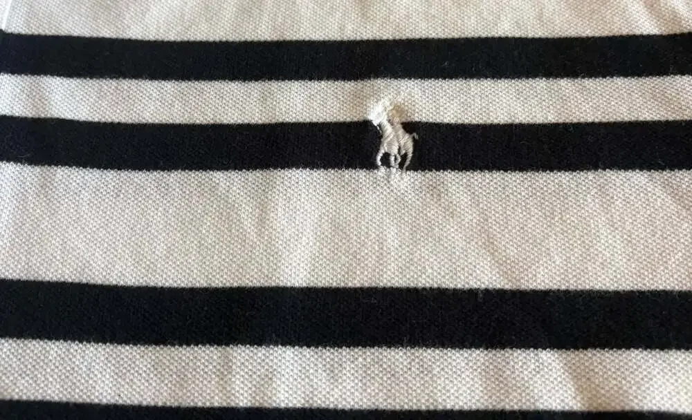 Polo by Ralph Lauren Striped Polo Shirt White Black 3XB Big